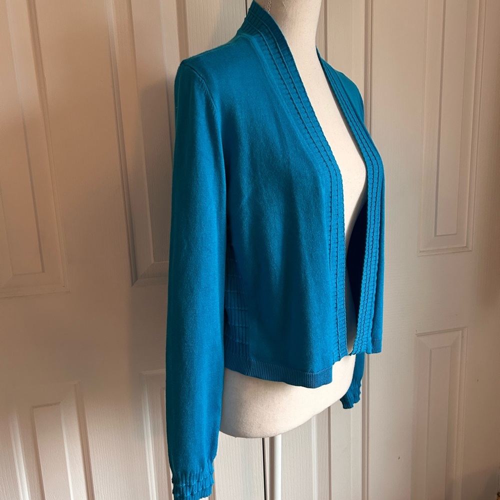 89th + MADISON Women Cardigan, Long Sleeves, Blue, Size Medium - Picture 4 of 6